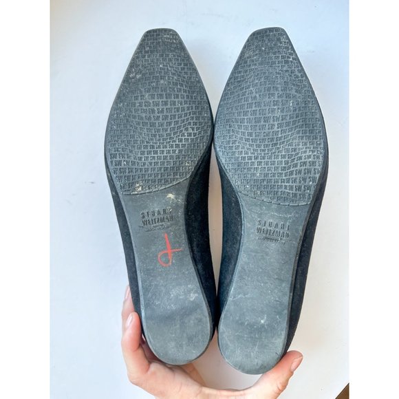 Stuart Weitzman Tassatrio Loafers Black Suede Tassled Classic Flats - Picture 7 of 8